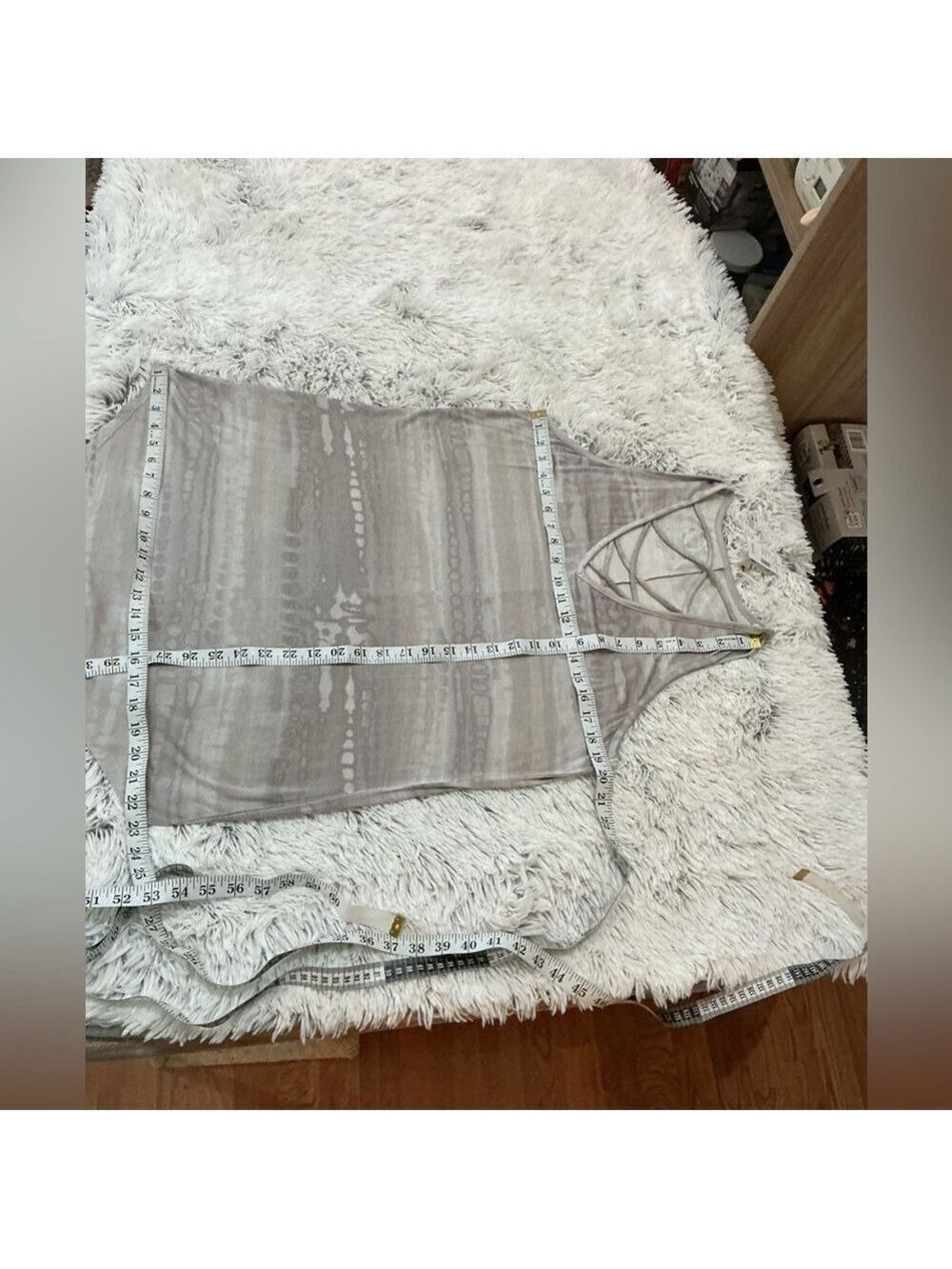 Maurices 24/7 Crisscross V-Neck Sleeveless Tunic Top Gray Tie-Dye Size Large - Picture 6 of 14